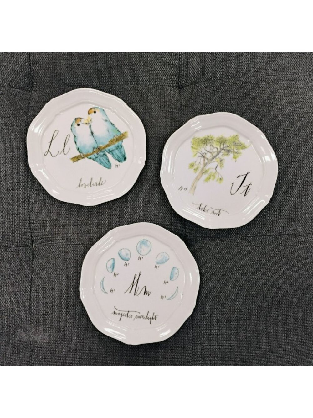Anthropologie Linea Carta By Diva Pyari Alphabet Letter Plate Majestic Moon Ligh - Picture 4 of 4